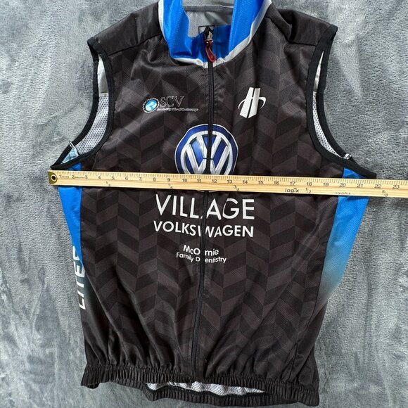 Village Volkswagen Full Zip Cycling Vest Men XL Sleeveless Race Team Jersey Bike - Picture 7 of 8
